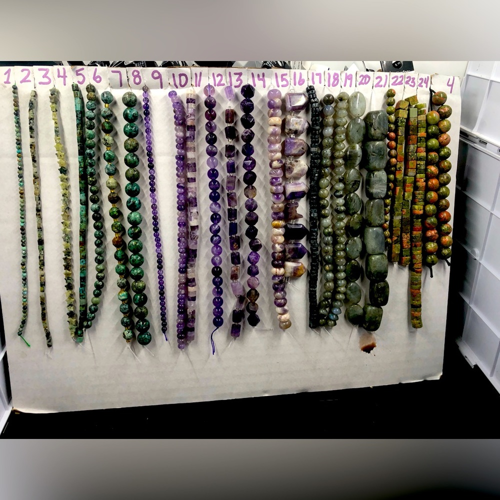 (4) Semi precious stone beads